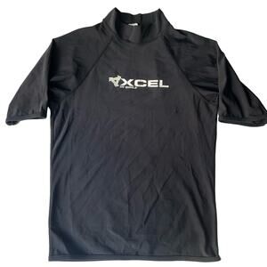 Xcel Women’s Short Sleeve Turtleneck UV Shield Shirt size S/M, Solid Black